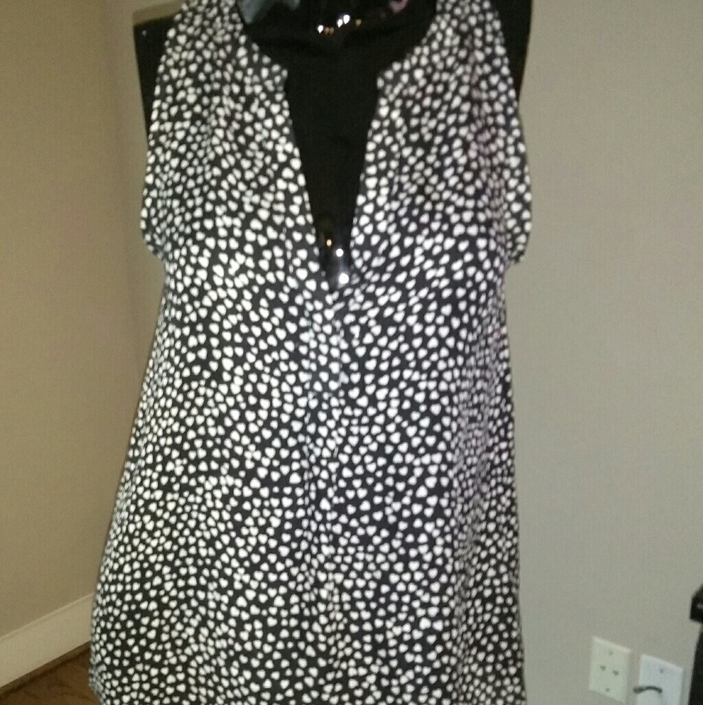 Joie Black and White Polka Dot Sleeveless Blouse